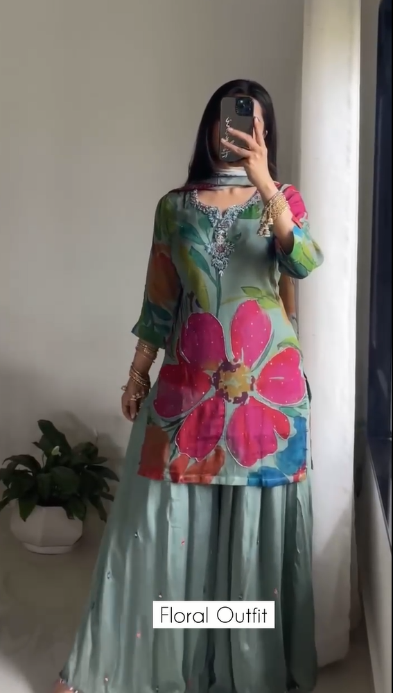 Dhanak Floral 3PC Luxury Suit