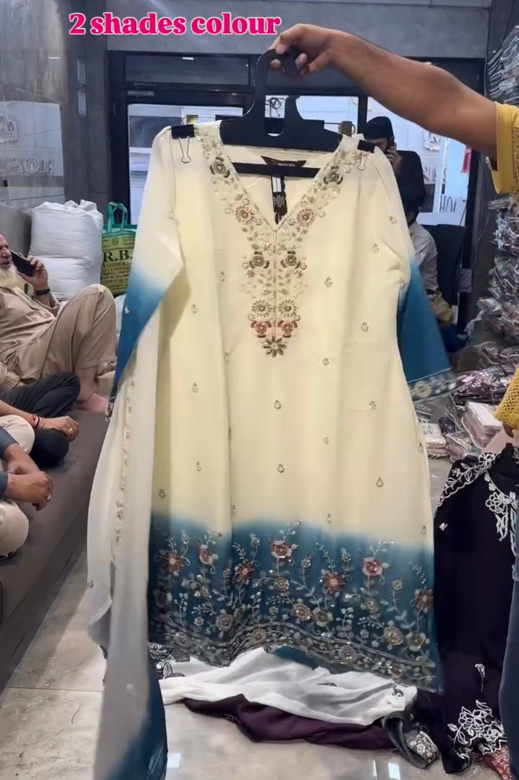Dhanak 2 Shade Embroidered Dress