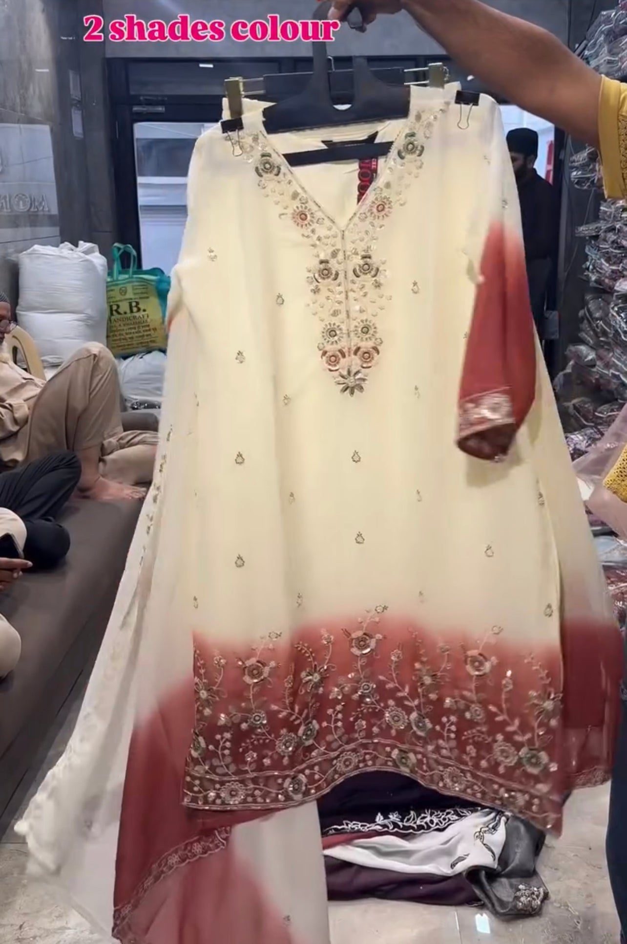 Dhanak 2 Shade Embroidered Dress