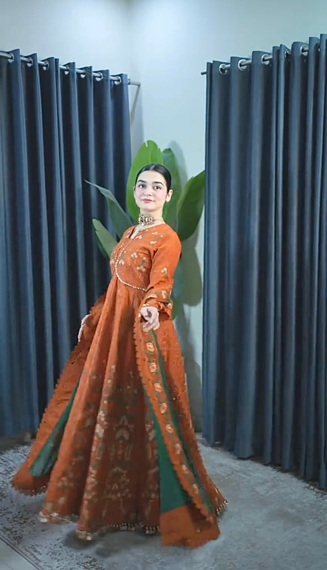 Dhanak 3 Piece Rust Orange