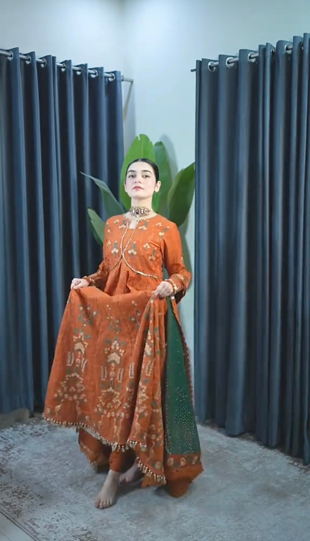 Dhanak 3 Piece Rust Orange