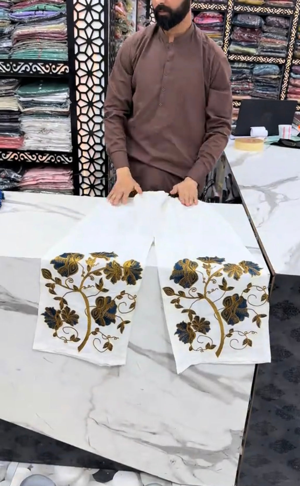 Dhanak 4 Piece Embroidered Shrug Dress