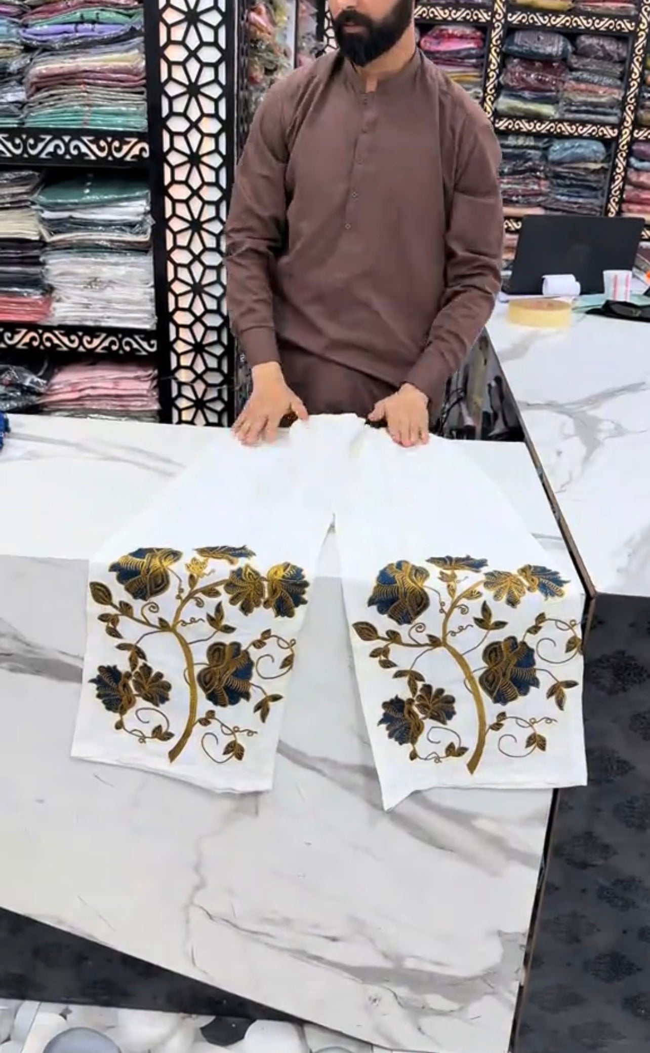 Dhanak 4 Piece Embroidered Shrug Dress