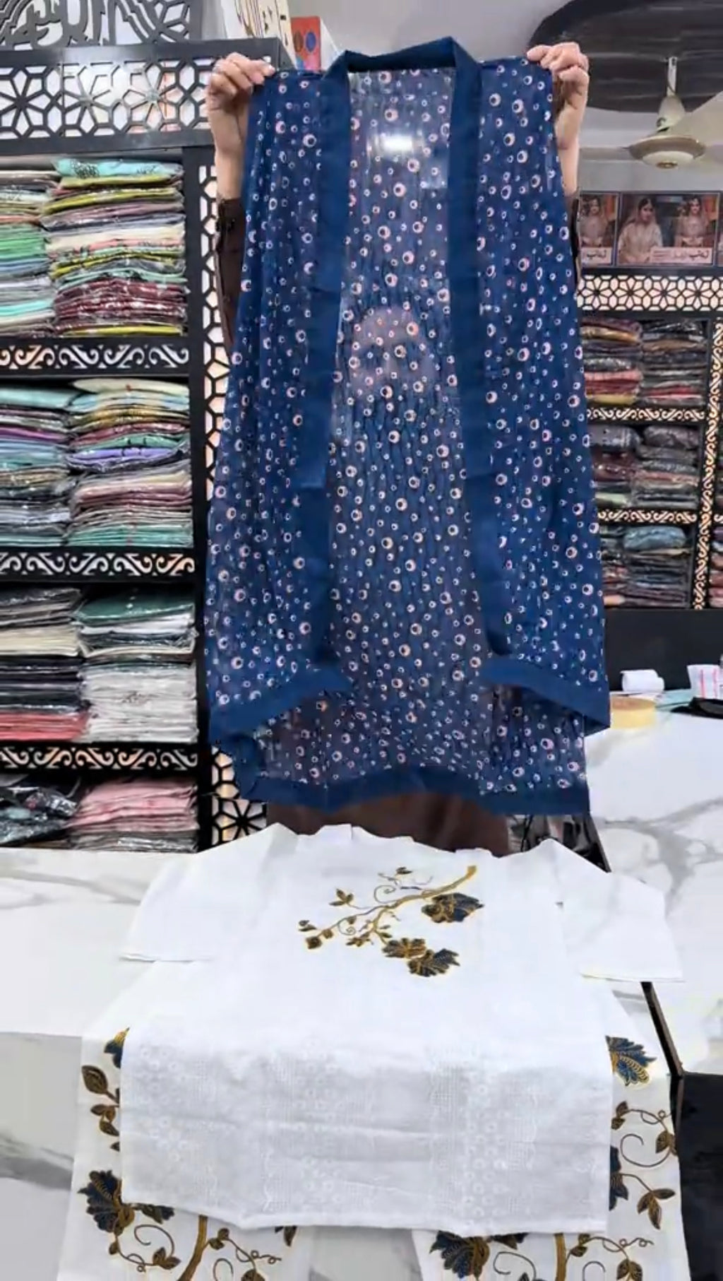 Dhanak 4 Piece Embroidered Shrug Dress