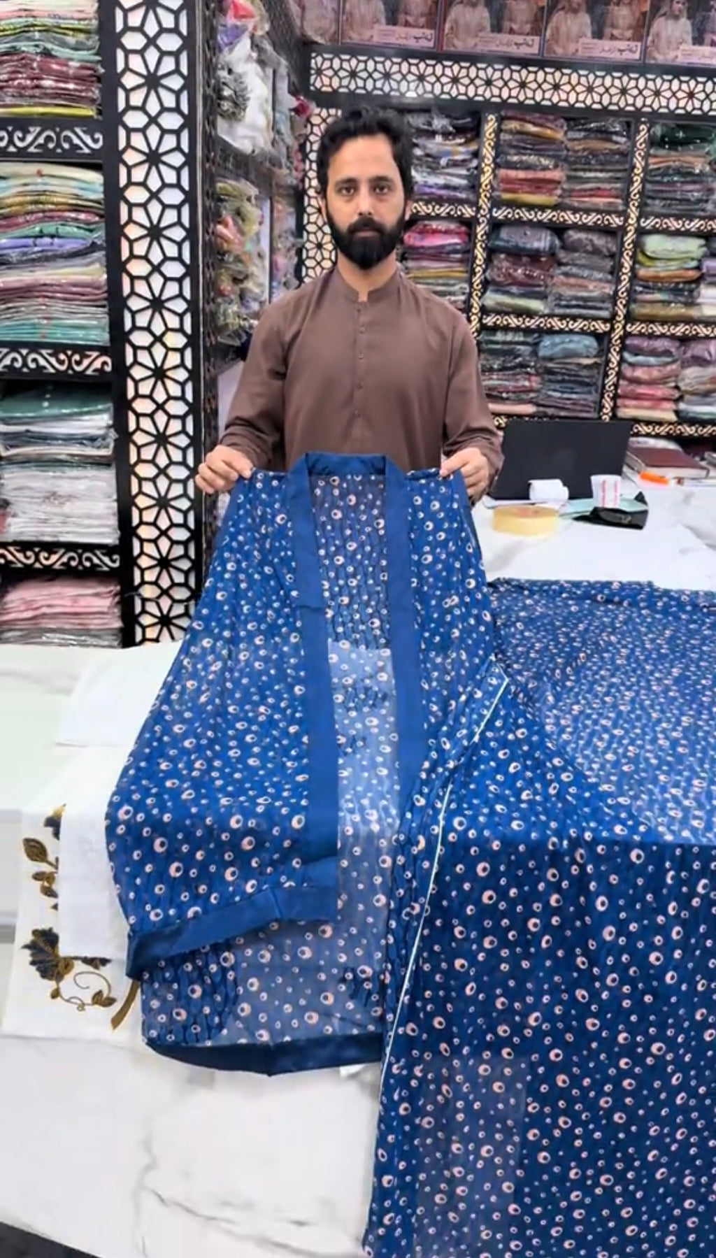 Dhanak 4 Piece Embroidered Shrug Dress