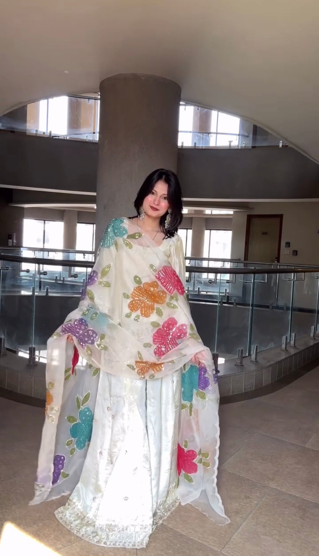 Dhanak Floral Embroidered 3 Piece