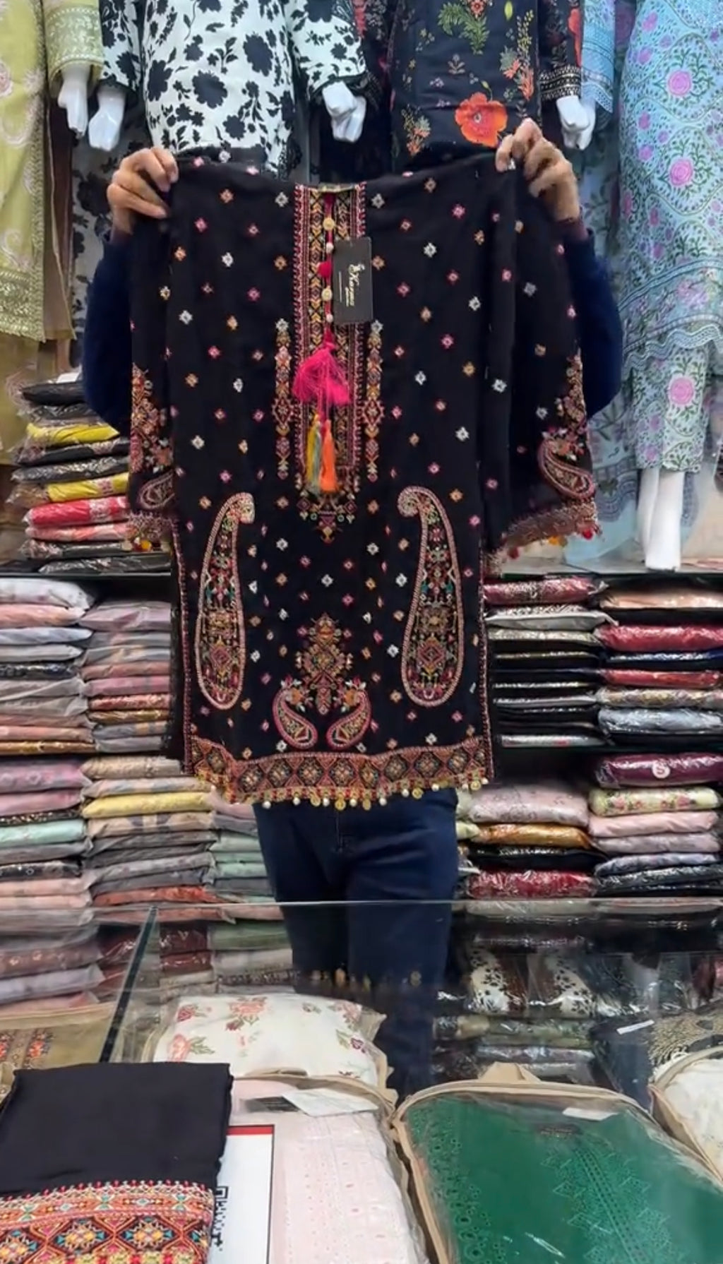 Dhanak Black Embroidered 3 Piece