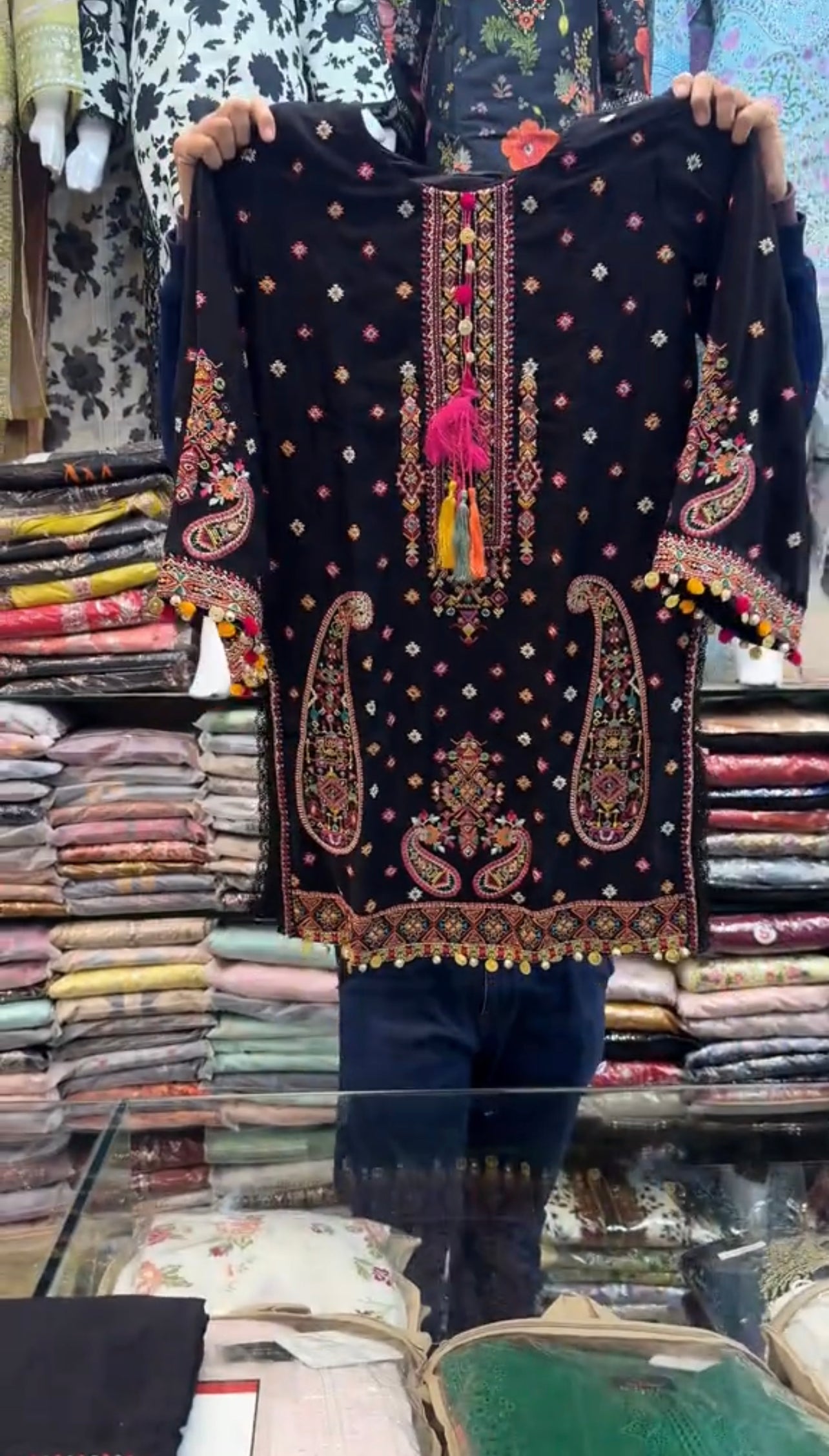 Dhanak Black Embroidered 3 Piece