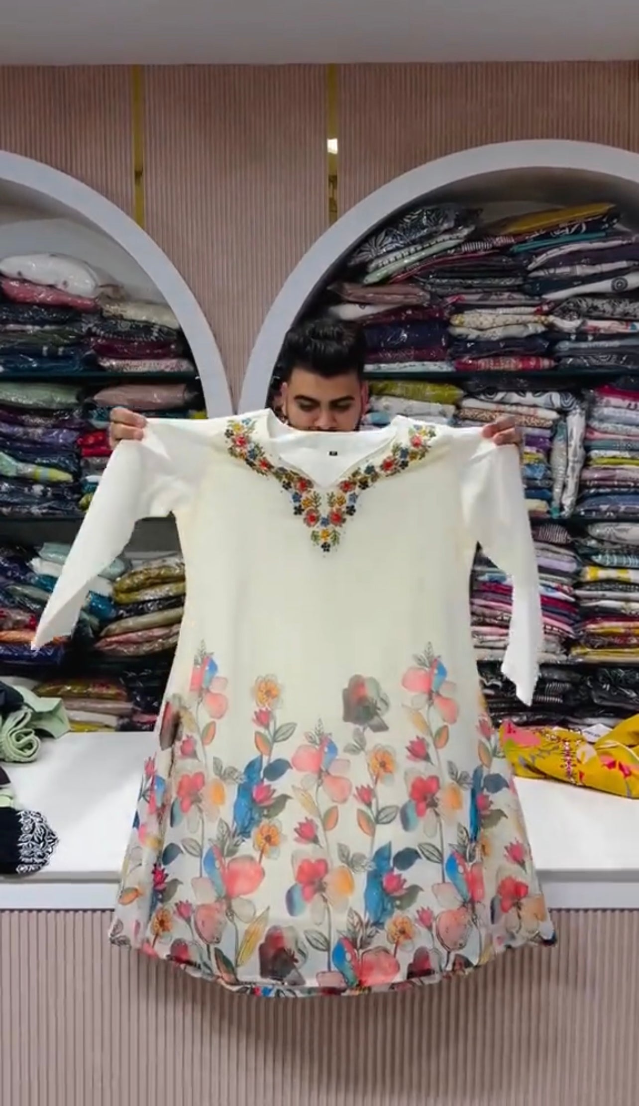 Floral Plazzo Dress Embroidered 3 Piece