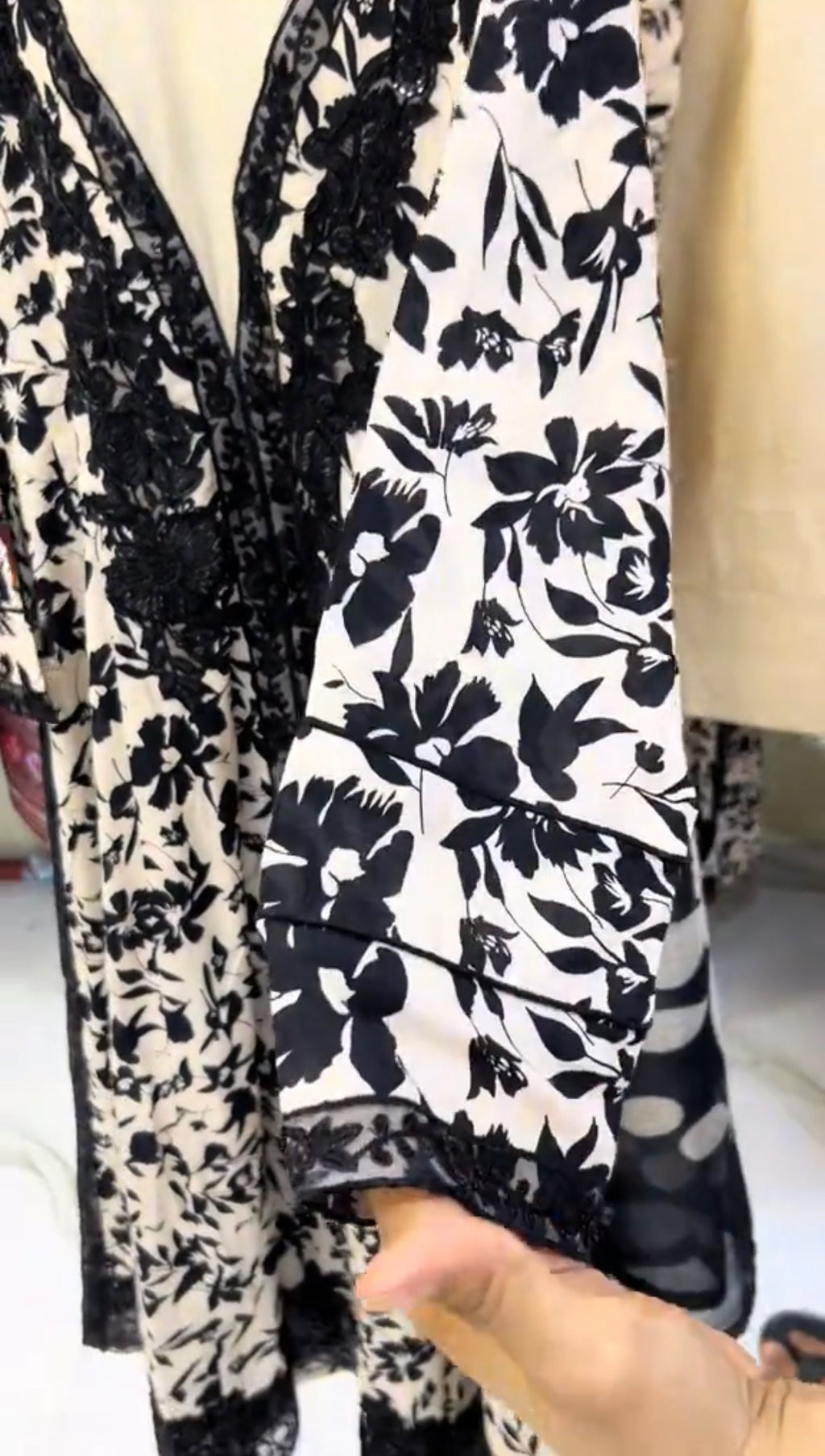 Dhanak long frock embroidered 3 Piece