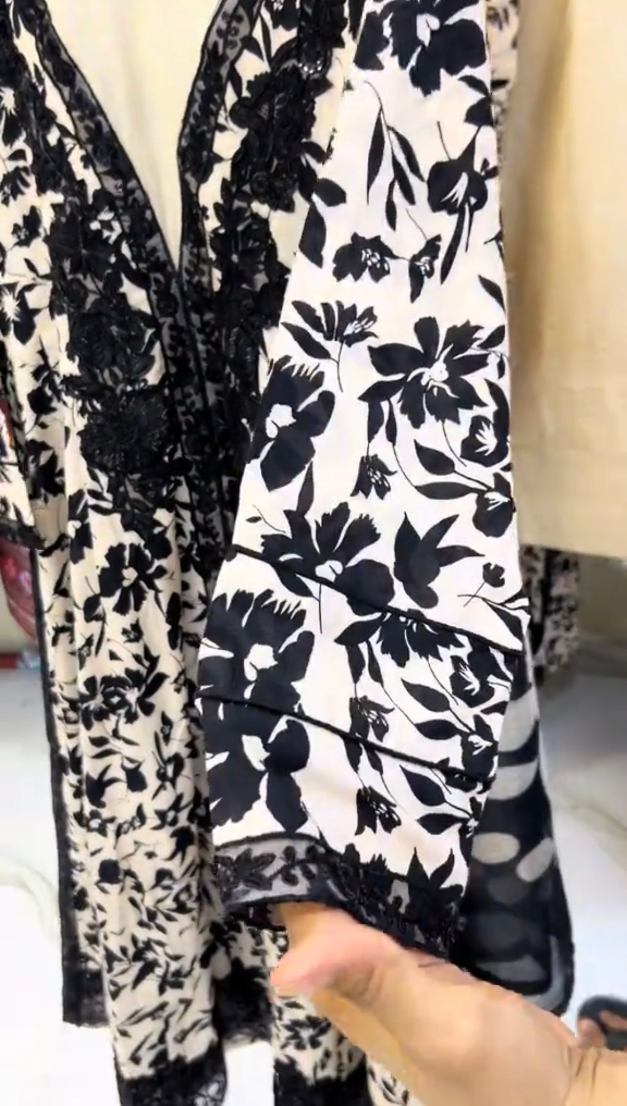 Dhanak long frock embroidered 3 Piece