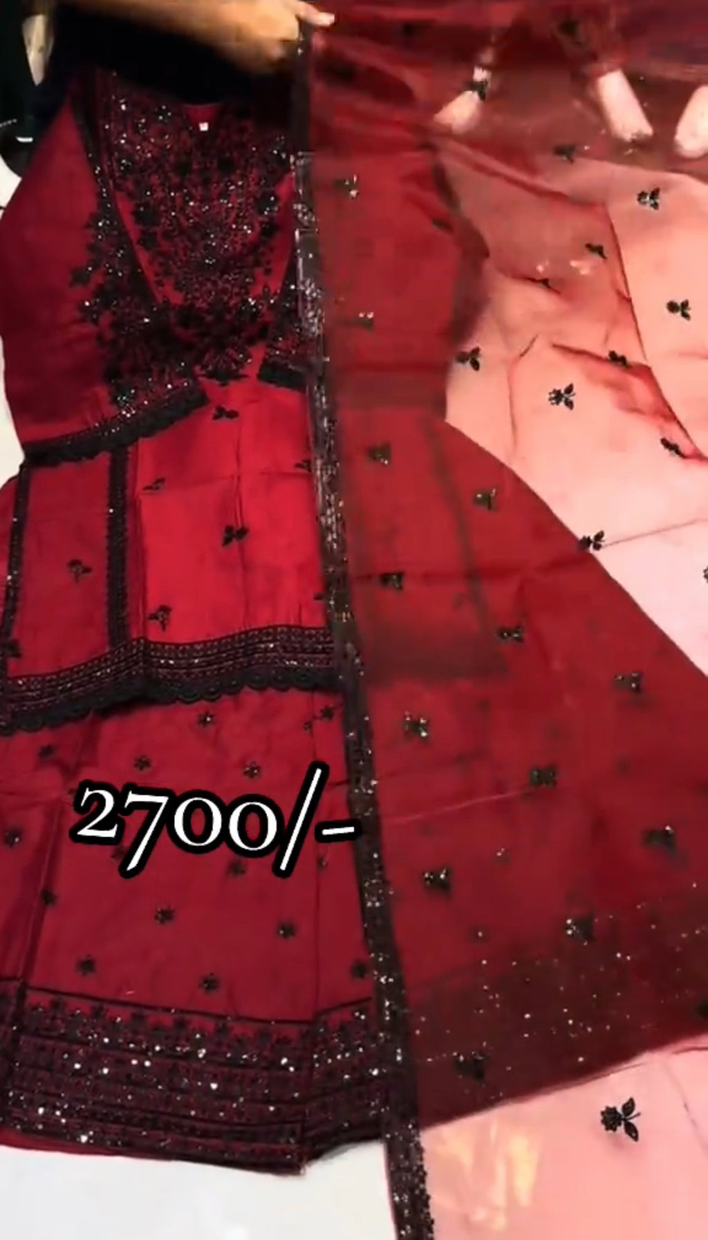 Dhanak Beautiful Red 3Pcs Dress