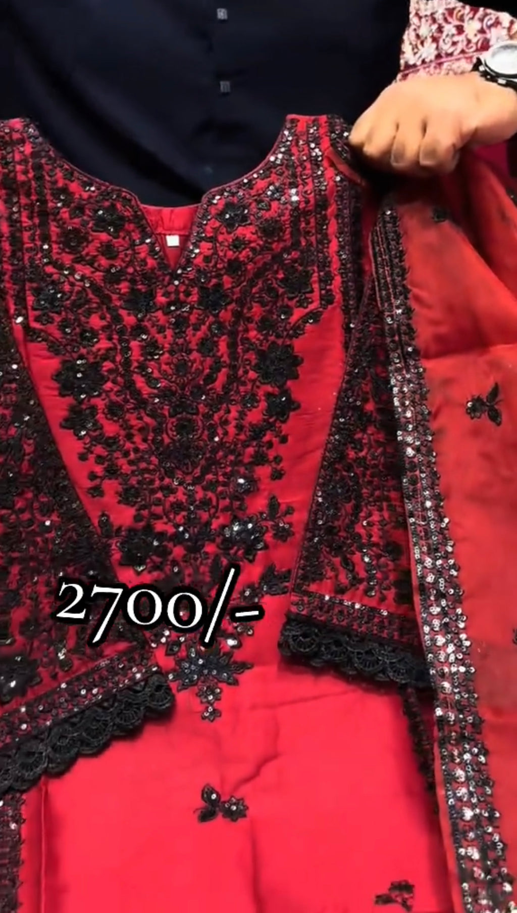 Dhanak Beautiful Red 3Pcs Dress