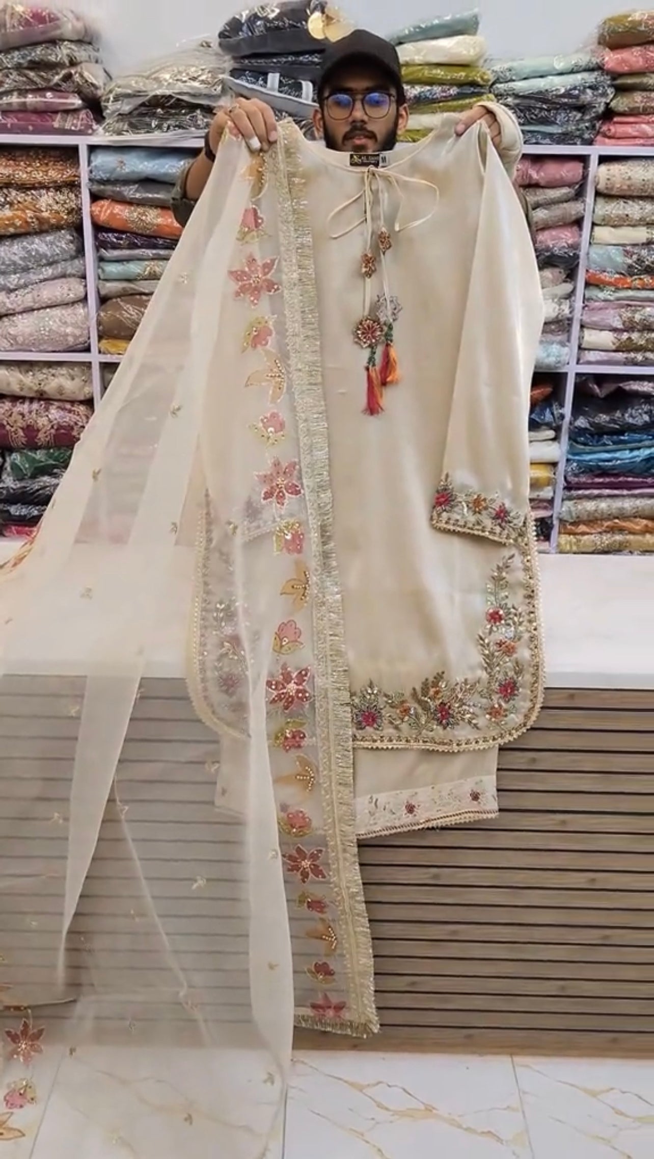 Handmade Embroidered Stitched 3 Piece