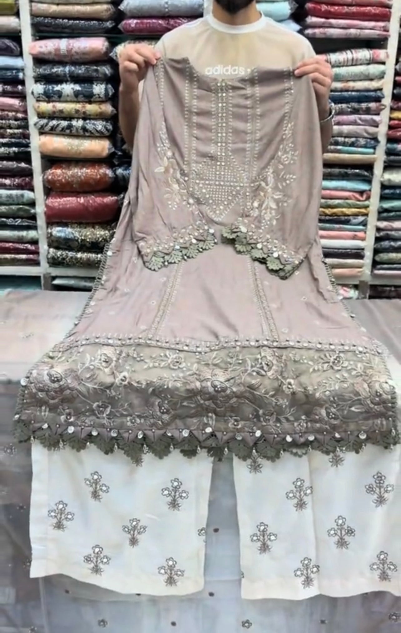 Eid Two Tone Plazo 3 Piece Embroidered Dress