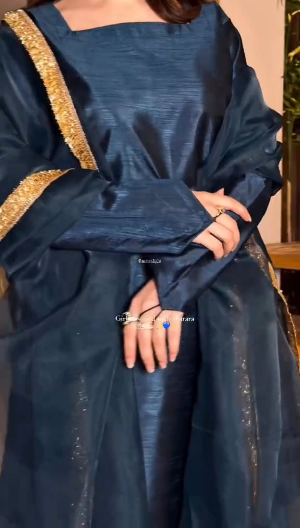Blue Eid Embroidered 3 Piece Dress