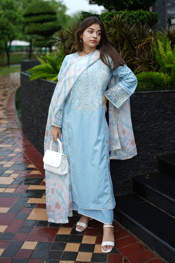 3-Piece Embroidered Linen Suits