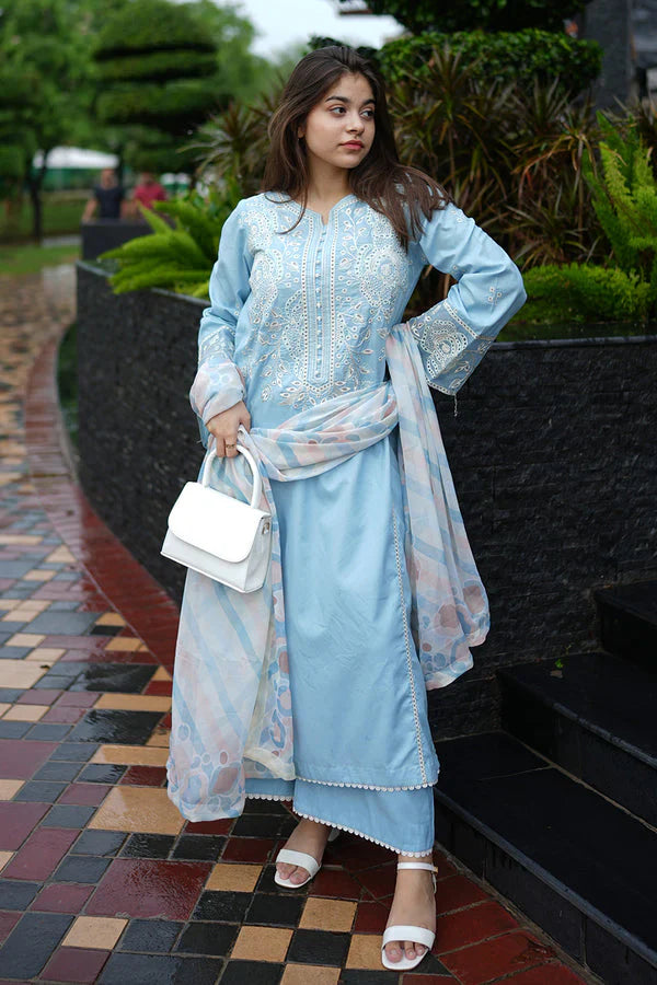3-Piece Embroidered Linen Suits