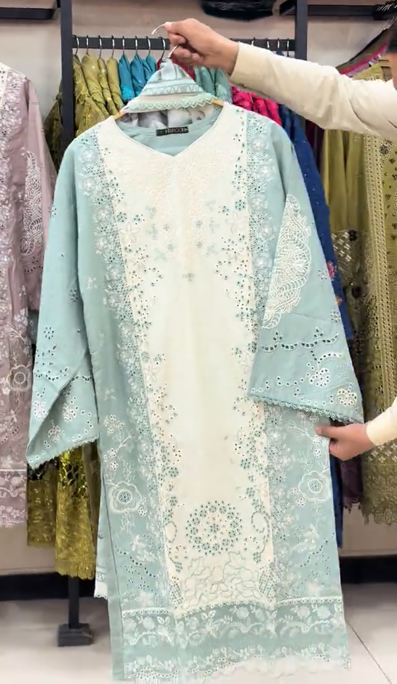 3 Piece Embroidered Stitched Dress