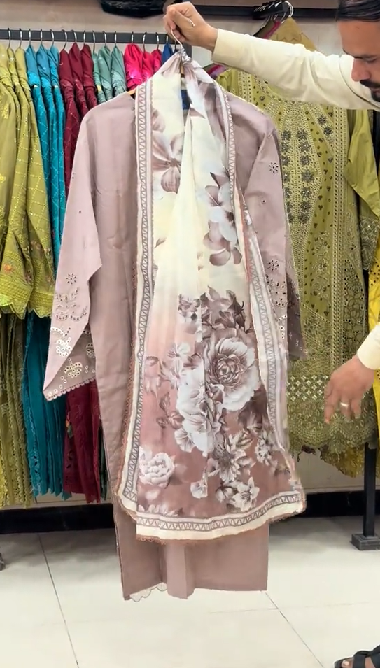 3 Piece Embroidered Stitched Dress