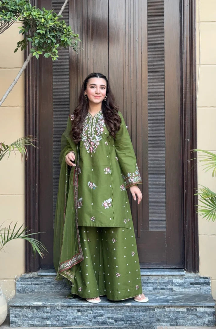 3 Piece Festive Embroidered Dress