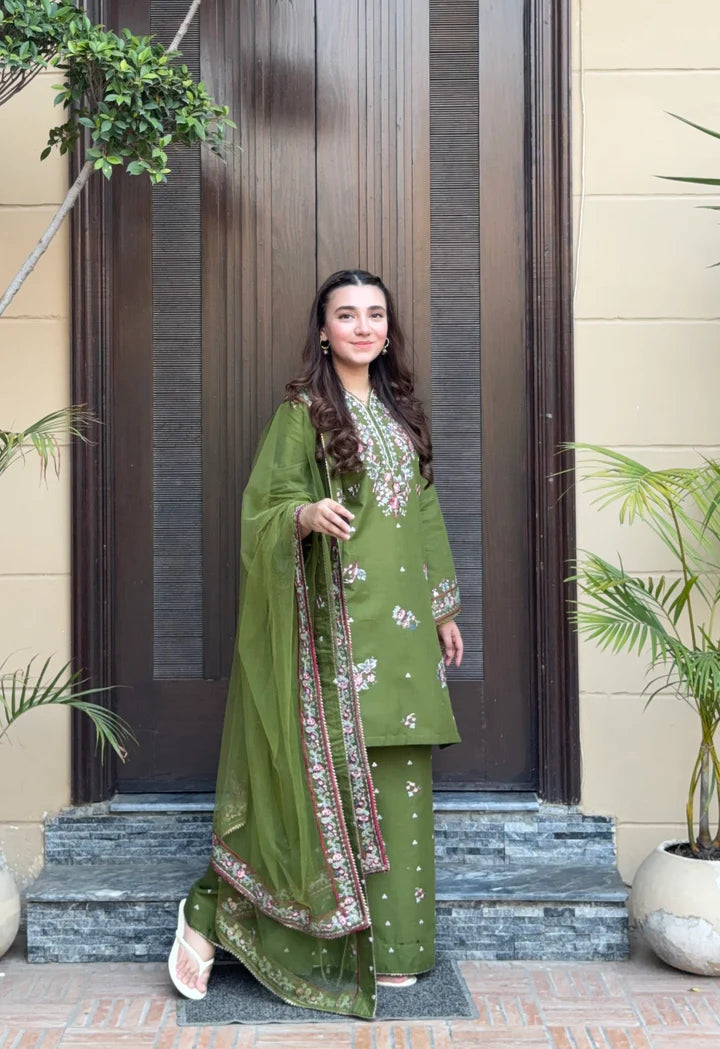 3 Piece Festive Embroidered Dress