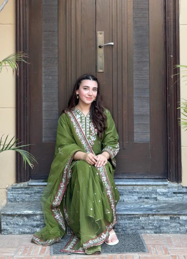3 Piece Festive Embroidered Dress