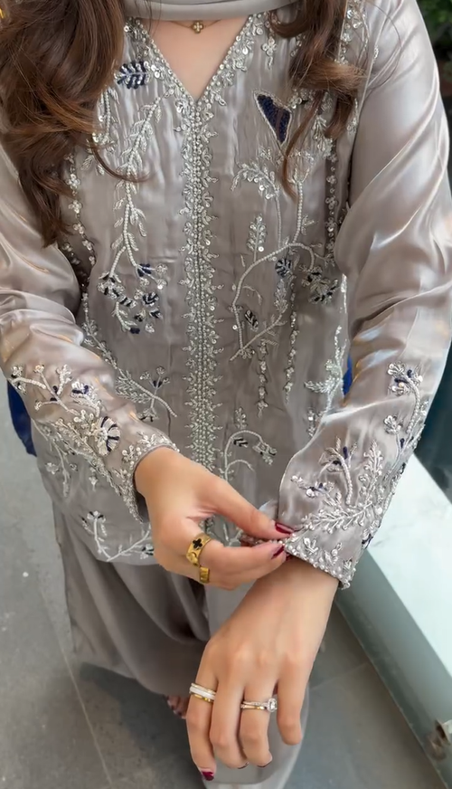 3PCS EMBROIDERED STITCHED DRESS