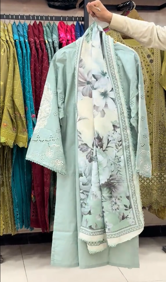 3 Piece Embroidered Stitched Dress
