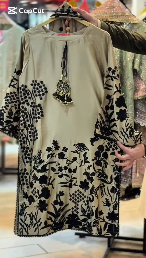 Dhanak Flapper Embroidered Dress 3 Piece